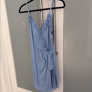 Lost & Wonder Blue Ruffled Wrap Dress